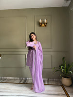 Elegant Swarovski Silk Kurta Palazzo Set with Dupatta for Festive and Party Wear