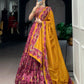 Elegant Tasar Silk Printed Lehenga Set for Festive and Wedding Wear