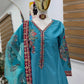 Elegant Teal Blue Embroidered Palazzo Suit with Dupatta