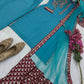 Elegant Teal Blue Embroidered Palazzo Suit with Dupatta