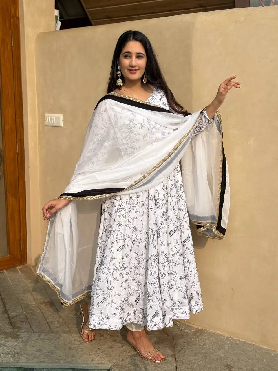 Elegant Vichitra Silk Anarkali Suit Set for Festive and Wedding Wear