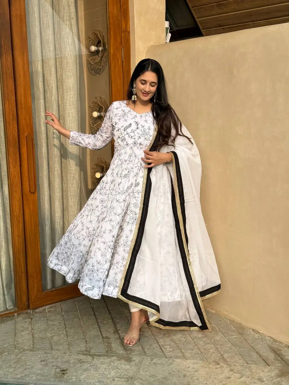 Elegant Vichitra Silk Anarkali Suit Set for Festive and Wedding Wear