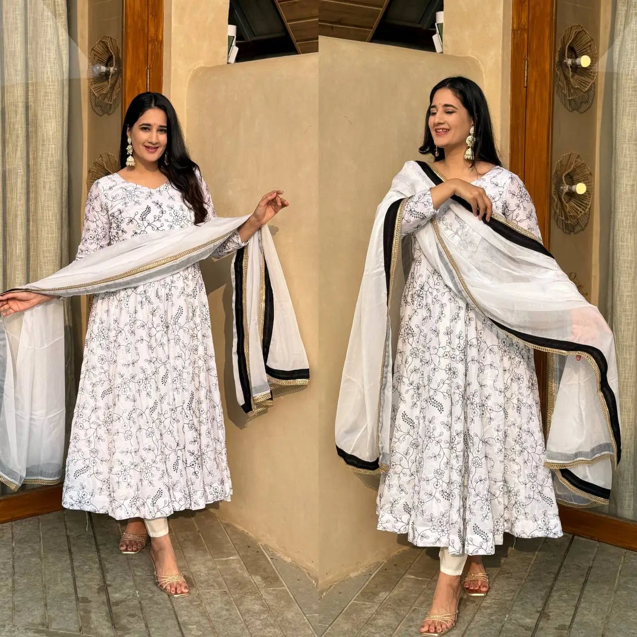 Elegant Vichitra Silk Anarkali Suit Set for Festive and Wedding Wear