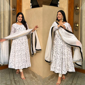Elegant Vichitra Silk Anarkali Suit Set for Festive and Wedding Wear