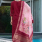 Elegant Viscose Silk Embroidered Kurti Set with Pant & Maslin Silk Dupatta – Stitched 3 Piece Set
