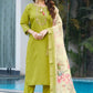 Elegant Viscose Silk Embroidered Kurti Set with Pant & Maslin Silk Dupatta – Stitched 3 Piece Set