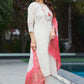 Elegant Viscose Silk Embroidered Kurti Set with Pant & Maslin Silk Dupatta – Stitched 3 Piece Set