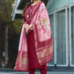 Elegant Viscose Silk Embroidered Kurti Set with Pant & Maslin Silk Dupatta – Stitched 3 Piece Set