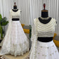 Elegant White Embroidered Lehenga Set with Dupatta for Wedding and Festive Wear