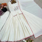 Elegant White Khadi Cotton Embroidered Suit Set with Pant & Dupatta – Ready to Wear