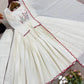 Elegant White Khadi Cotton Embroidered Suit Set with Pant & Dupatta – Ready to Wear