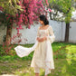 Elegant White Khadi Cotton Embroidered Suit Set with Pant & Dupatta – Ready to Wear