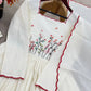 Elegant White Khadi Cotton Embroidered Suit Set with Pant & Dupatta – Ready to Wear