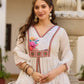Elegant White Pure Viscose Silk Sequin Embroidered Kurta Set with Heavy Nazmin Dupatta | Party Wear