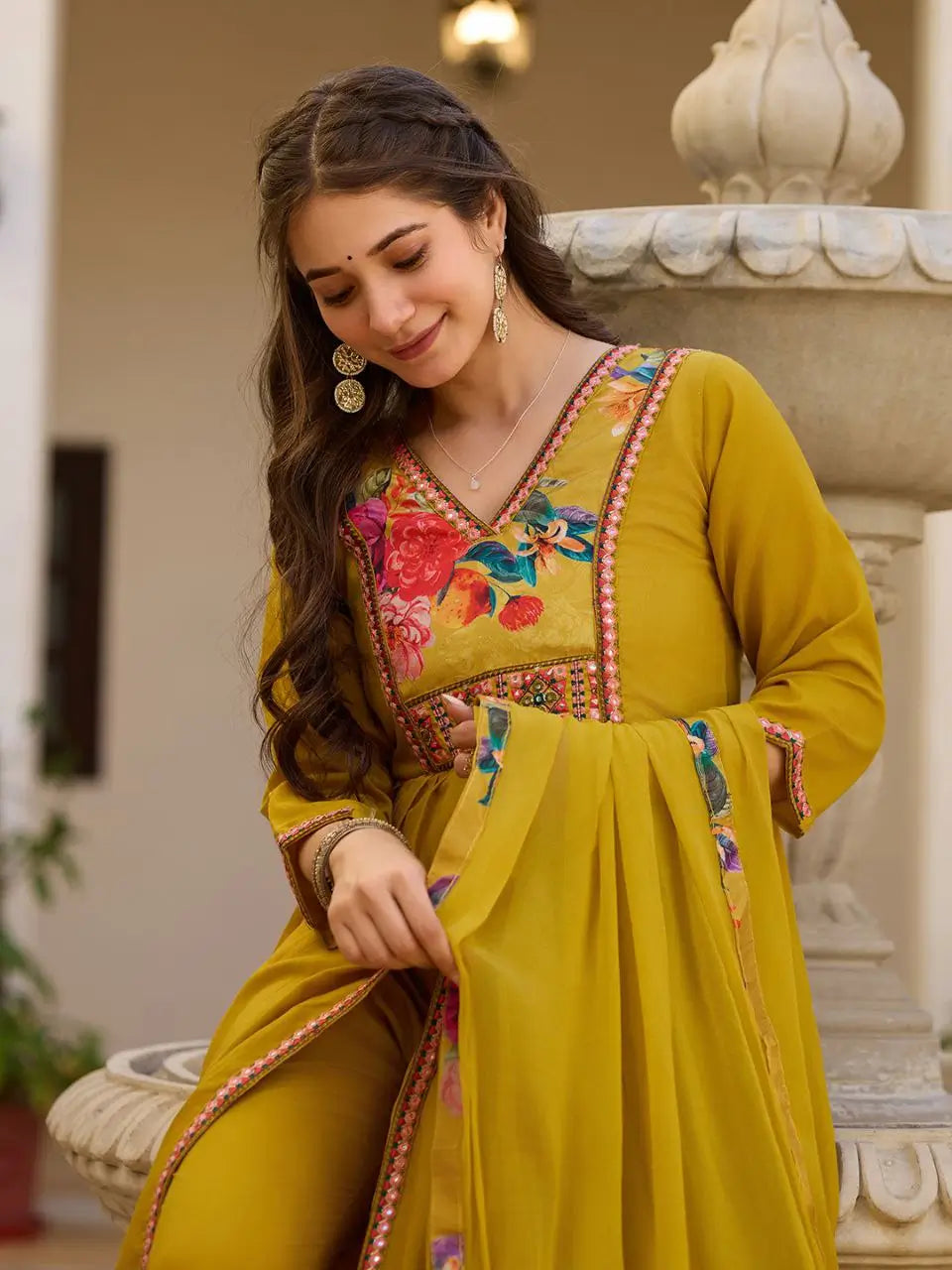 Elegant White Pure Viscose Silk Sequin Embroidered Kurta Set with Heavy Nazmin Dupatta | Party Wear