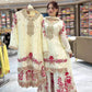 Elegant White & Red Vichitra Silk Sharara Suit with Dupatta | Codding Sequin Embroidery Work