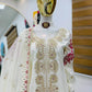 Elegant White & Red Vichitra Silk Sharara Suit with Dupatta | Codding Sequin Embroidery Work