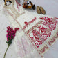 Elegant White & Red Vichitra Silk Sharara Suit with Dupatta | Codding Sequin Embroidery Work