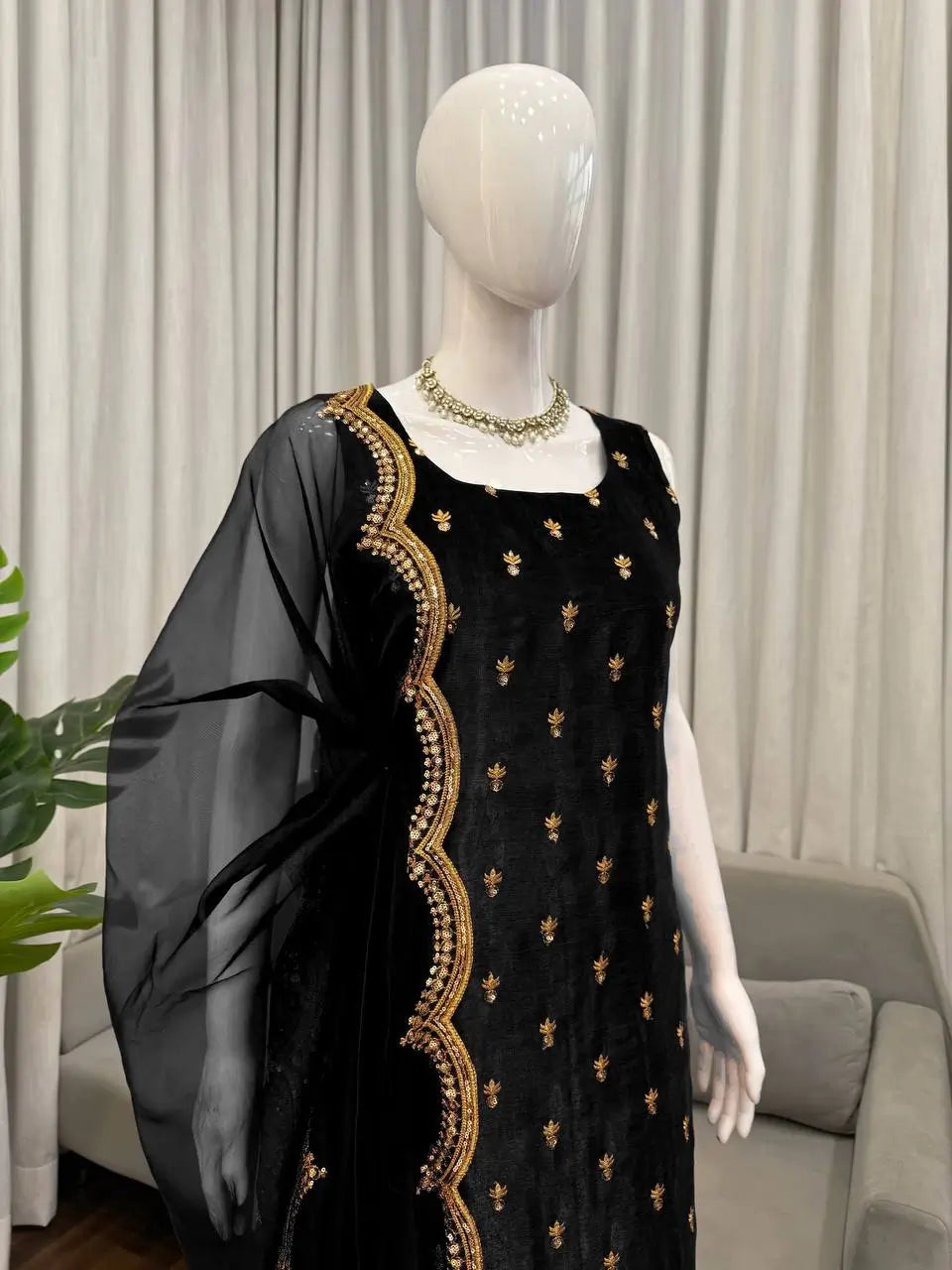 Elegant Zari Embroidered Straight Suit Set for Festive and Party Wear