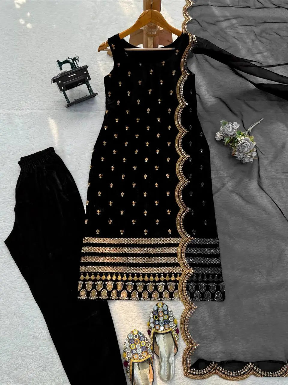 Elegant Zari Embroidered Straight Suit Set for Festive and Party Wear