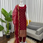 Elegant Zari Embroidered Straight Suit Set for Festive and Party Wear