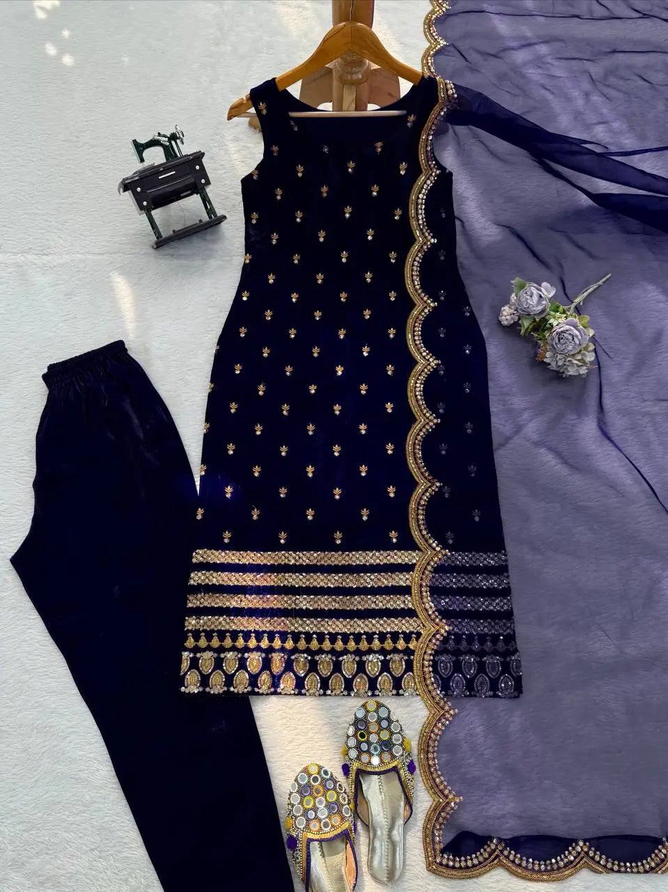 Elegant Zari Embroidered Straight Suit Set for Festive and Party Wear