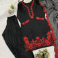 Elegant black Embroidered Crepe Silk Suit Set for Festive and Party Wear