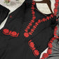 Elegant black Embroidered Crepe Silk Suit Set for Festive and Party Wear