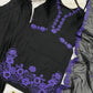 Elegant black Embroidered Crepe Silk Suit Set for Festive and Party Wear
