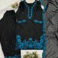 Elegant black Embroidered Crepe Silk Suit Set for Festive and Party Wear