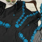 Elegant black Embroidered Crepe Silk Suit Set for Festive and Party Wear