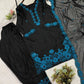 Elegant black Embroidered Crepe Silk Suit Set for Festive and Party Wear