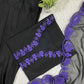 Elegant black Embroidered Crepe Silk Suit Set for Festive and Party Wear
