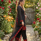 Elegant black Embroidered Crepe Silk Suit Set for Festive and Party Wear