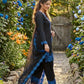 Elegant black Embroidered Crepe Silk Suit Set for Festive and Party Wear