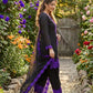 Elegant black Embroidered Crepe Silk Suit Set for Festive and Party Wear