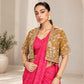 Pink Bandhani Pre-Draped Saree with Mirror Jacket