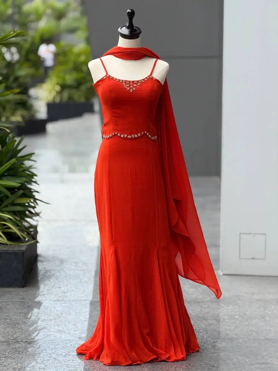 Embellished Georgette Fishcut Co-Ord Set