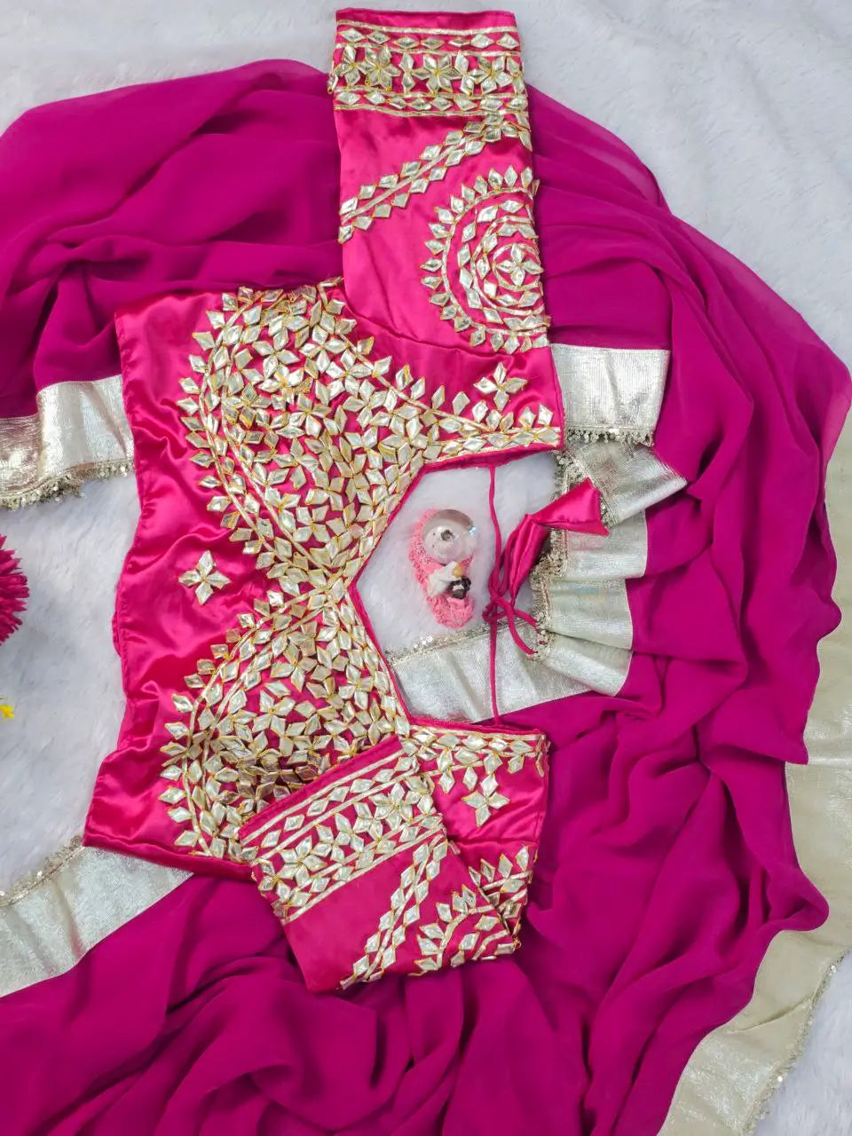 Embellished Georgette Saree Set