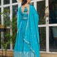Embroidered American Silk Anarkali Gown Set with Dupatta and Pant