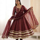 Embroidered Anarkali Gown Set