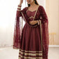Embroidered Anarkali Gown Set