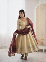 Embroidered Anarkali Gown Set