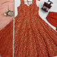 Embroidered Anarkali Gown Set for Festive and Wedding Occasions