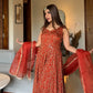 Embroidered Anarkali Gown Set for Festive and Wedding Occasions