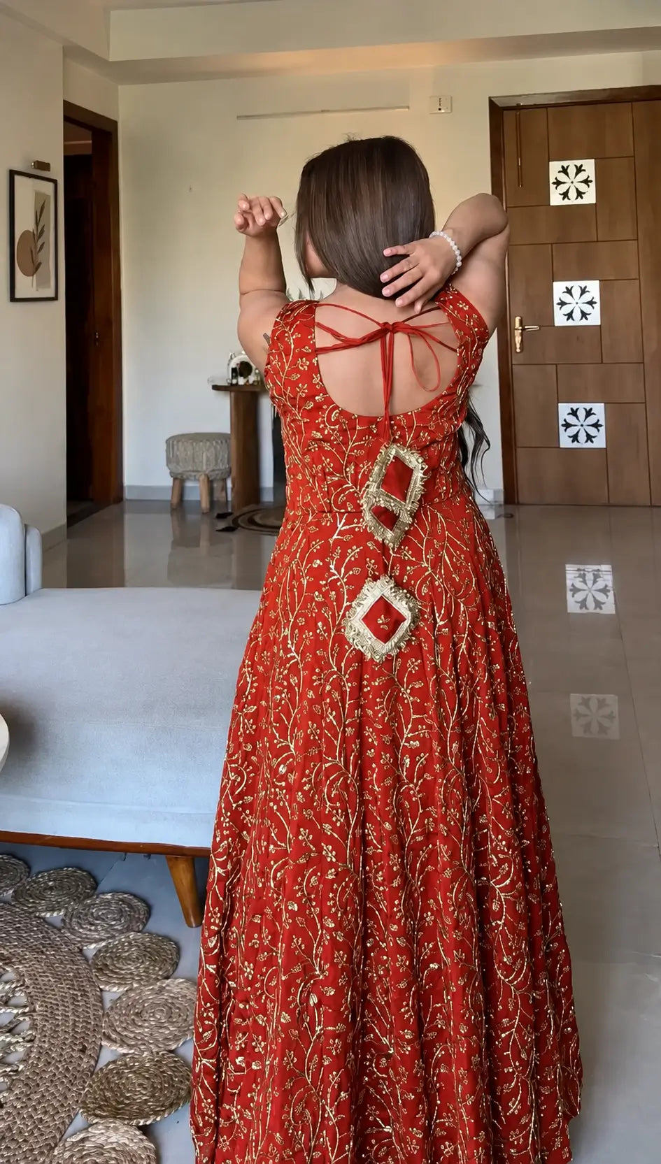 Embroidered Anarkali Gown Set for Festive and Wedding Occasions