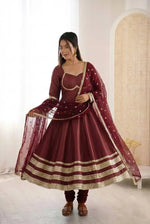 Embroidered Anarkali Gown Set