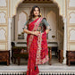 Embroidered Bandhej Saree