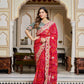 Embroidered Bandhej Saree