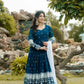 Embroidered Blooming Anarkali Gown Set with Dupatta